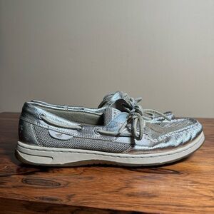 SPERRY Top-Sider Women's 8.5 Gold Metallic Angelfish Leather Boat Shoes